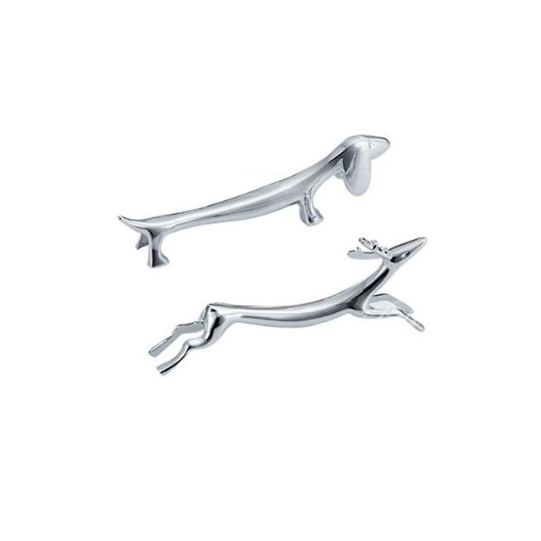 2 stk Pinnerest Silver Dyr Pinnerest Stativ Stativ Skje Gaffelholder For Hjem Hotell (Hundeform, Hjorteform)SilverM Silver M