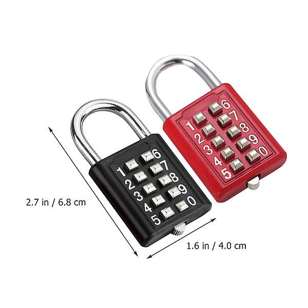 2 stk. Bagage Låse 10-cifret Kodede Låse Metal Hængende Lås Til Bagage Gym RygsækRygsæk6.8x4cm Backpack 6.8x4cm