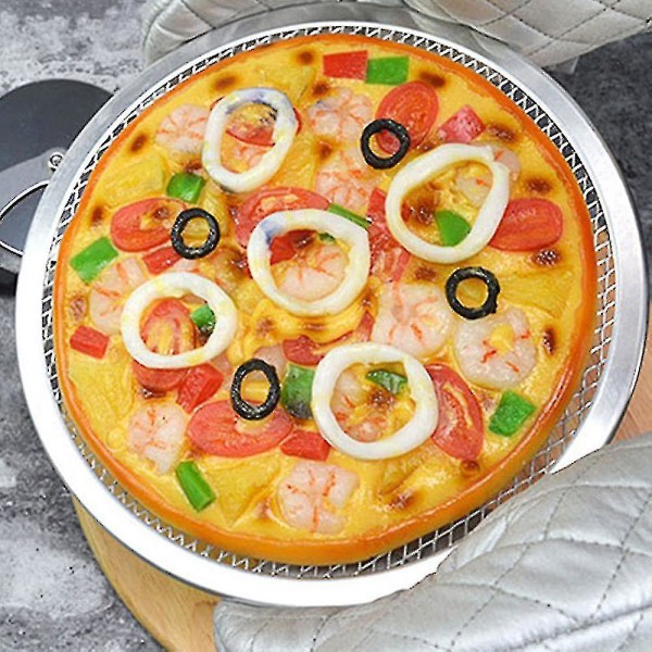 Alumiiniseos Pizzaverkko Pyöreä Tarttumaton Verkkopelti Leivontatyökalu 6 tuumaa + 9 tuumaa Keittiöön