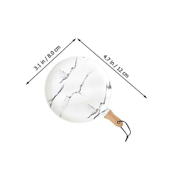 1 stk Marmor Mønster Keramik Plade Nordisk Stil Steak Plade Mad Plade (hvid)Hvid12X8CM White 12X8CM