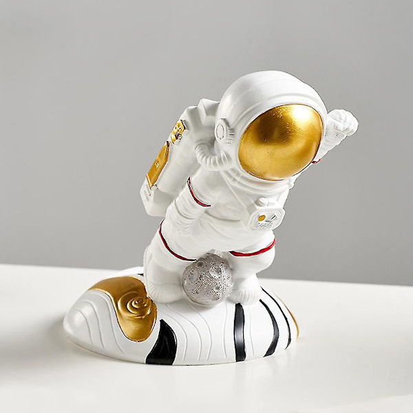 Kreativ Astronaut Vinflaskhållare Resin Spaceman Skåp Skrivbords Heminredning Hantverkspresenter (silver)