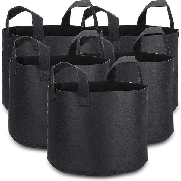 /Ryi/Hemma 5 Gallon Planteposer med Planteetiketter, 5-pak Kraftigt Stof43-
