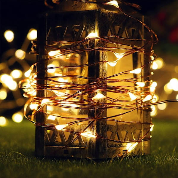 Hjemmestrømslys 100LEDs 33ft Patiolys Vanntette Juledekorative Stjernelys, for Innendørs Utendørs Patio Bryllup Fest