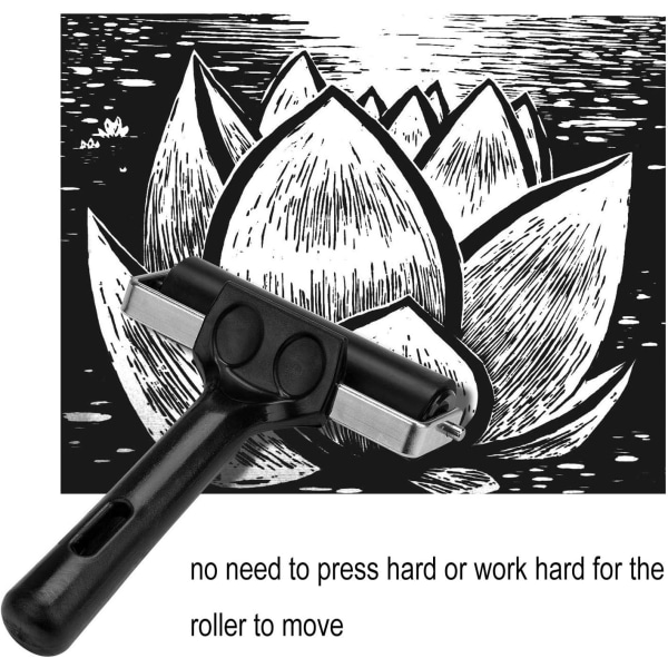 2 stk Gummiruller, Hard Rubber Limroller for Byggverktøy Trykkmaking Stempling Tapetliming Applikasjon, 3.8\" og 2.2\" (Svart)