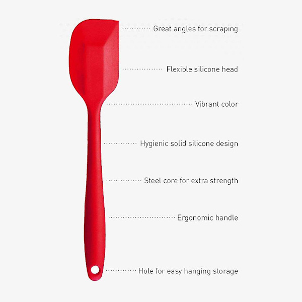 Värmebeständiga Spatlar, 4-pack Silikon Spatel Set, Hygienisk - 1 Stycke Röd Red