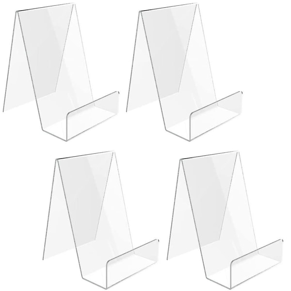 4 stk Skiltstativ Klar Akryl For Telefon Brosjyre Bok Meny Poster Brosjyre Magasin Bord Skilt Visning
