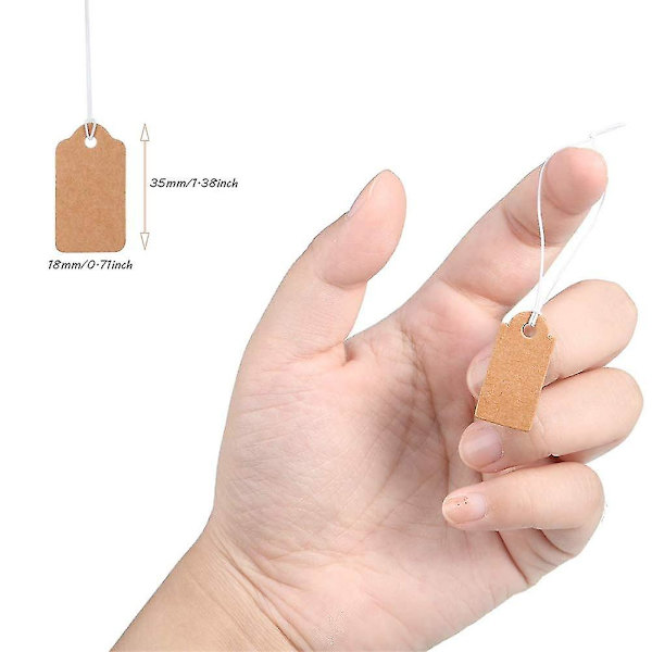 300 stk. Prislapper Skrivebare Blanke Merkingsetiketter 1,02 x 0,47 tommer Rektangel Smykke Etiketter Kraft Display Etiketter