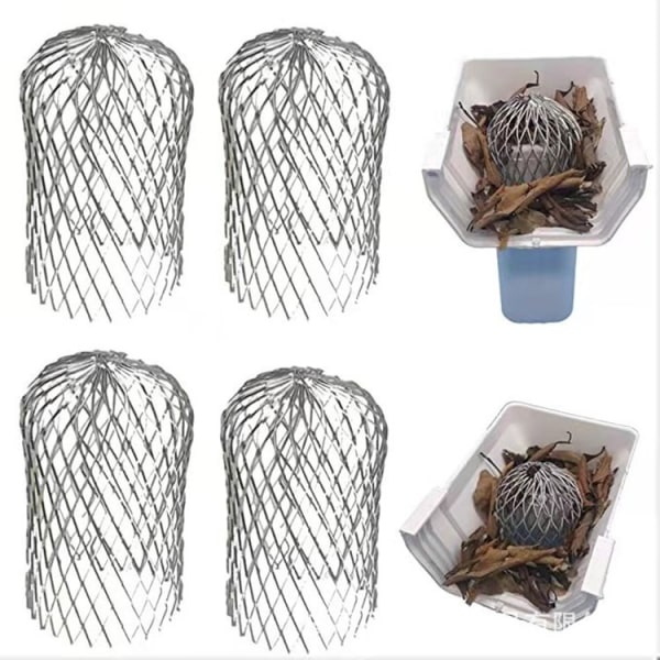 Rennerensele 3 Tommer Utvidbar Aluminium Filter Sil. Stopper Blokkering Blad Rusk. Pakke med 4. (Aluminium 3 tommer)