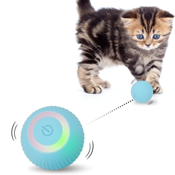Interaktiv kattelekerball, automatisk 360° selvroterende rulleball med USB oppladbart kjæledyrøvelsesjaktball for kattunge
