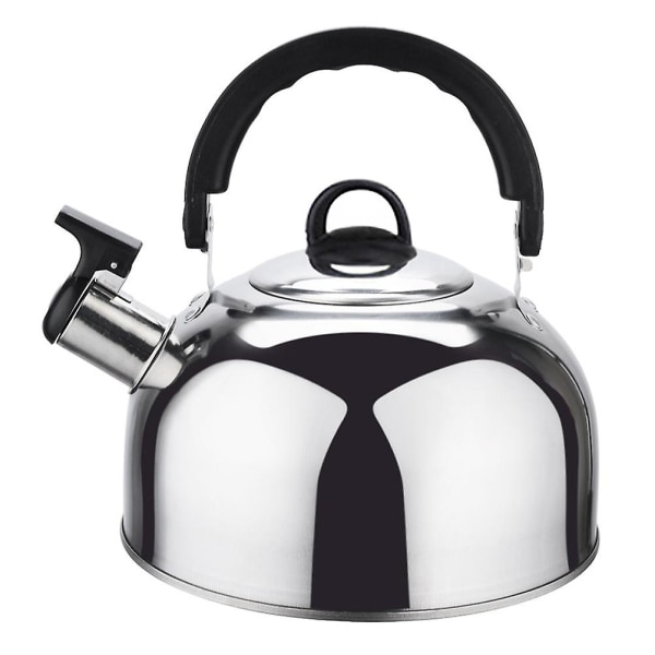 Stainless Steel Water Kettle Flat Bottom Tea Kettle Whistling Tea KettleSilver18.8X18.8X17CM