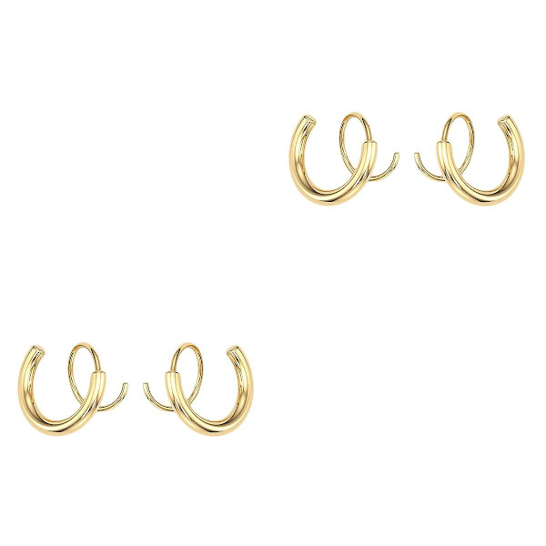 6 stk Spiral Dobbel Hoops Vridbare Ørepynt Helix Stud Øre Klatre Ørepynt 4 stk 1,5x1,5 cm 4 pcs 1.5x1.5cm