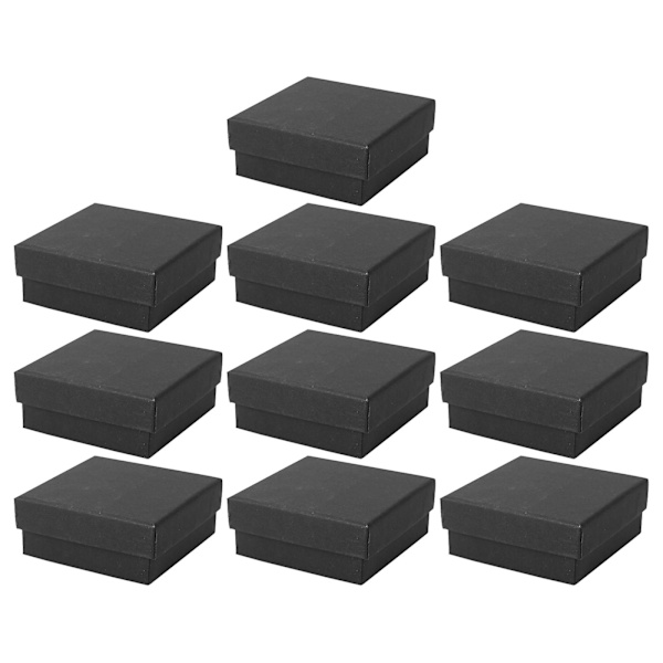 10 st Simpla Smyckesaskar Kraftpapper Smyckesaskar Med Svamp (svart)Svart7X7CM Black 7X7CM