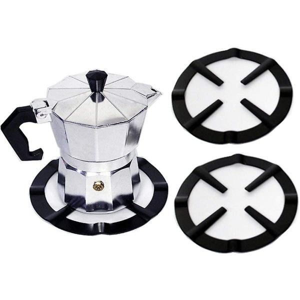 Skridsikker Sort Jern Gas Komfur Kogeplade Køkken Wok Støttering Kaffe Moka Pot Stativ Reduceringsring Holder (3 stk., Sort)