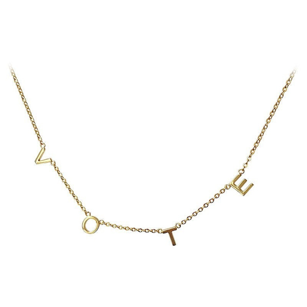 Halsband, Personligt Namn Halsband, Spacerade Bokstäver VOTE Halsband med en Minimalistisk och Cool Stil Nyckelben Kedja