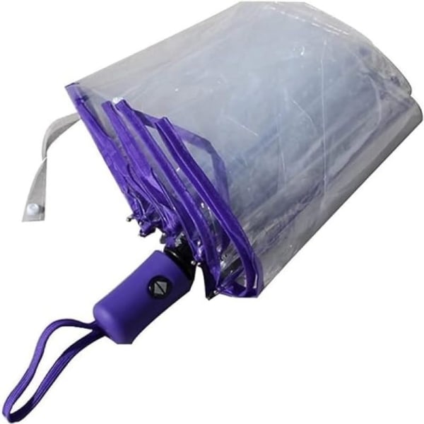 Foldbar Parasol Transparent Parasol Regn Kvinder Mænd Foldbar Vindtæt Transparent Sol Regn Vindtæt