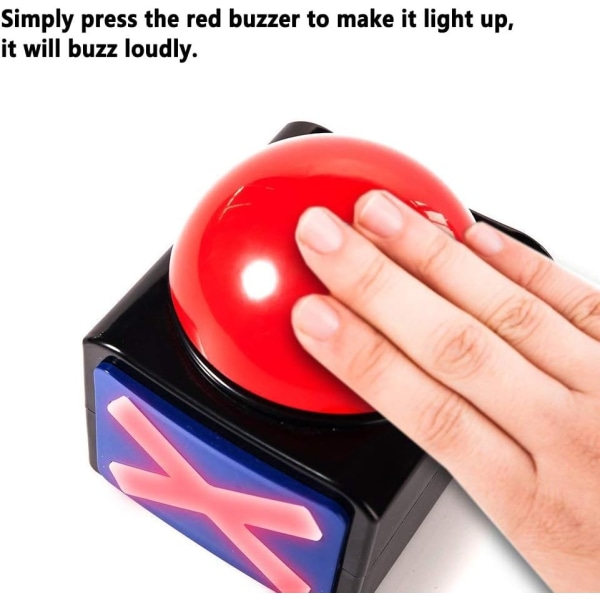 2st Game Buzzer, Answer Buzzers för Game Show med Ljus & Alarm Ljud Game Show Button Box Party Contest rekvisitaleksak