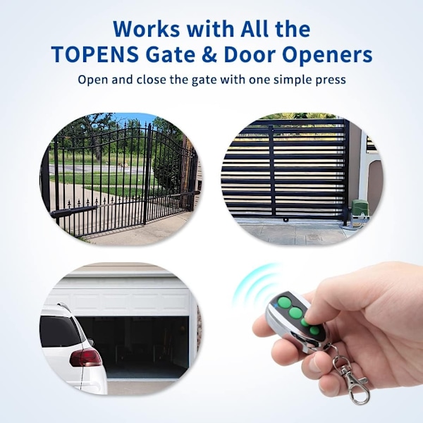Control 4-Knap Transmitter til Automatisk Svingende Skydedørsåbner Garageportåbner 2-Pakke Trådløs Transmitter Nøglefob Sikker