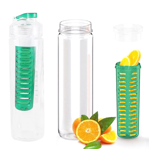800 ml Plastvattenflaska Bärbar Fruktjuice Läcksäker Drickskopp För Resor Sport (grön)Grön Green
