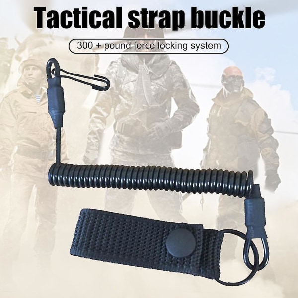 4 stk. uttrekkbar nylon Airsoft Gun fjærreim med plastkrok Anti-tap elastisk fjærnøkkelring stropp utendørs camping fotturer