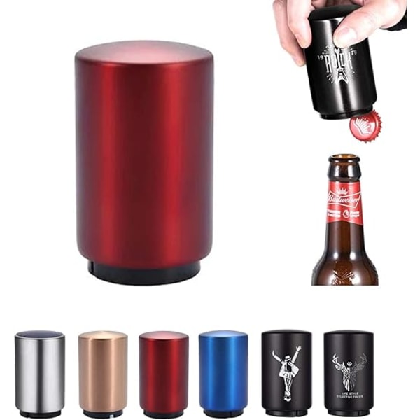 Magnetisk Flasköppnare, Automatisk Flasköppnare i Rostfritt Stål, Tryckflasköppnare för Vin, Öl, Soda, Kökstillbehör