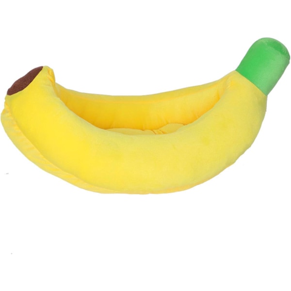 Kreativ Banan Katt Hund Bo Kennel Håll Varm Gul Inomhus Djurbädd Avtagbar Tvättbar Tjockare 70*40*15cm