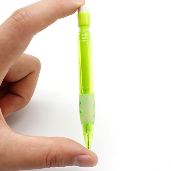 0,7 mm Mini Mekanisk Blyantsæt Med Viskelæder, Automatiske Blyanter Tegneblyant Med Silikon Blyant Håndbeskytter Kontorartikler Til Skrivning (10 stk)