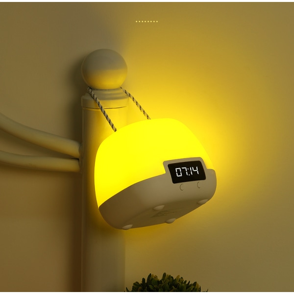 LED-bordlampe, oppladbar, med fjernkontroll, nattlys, utendørs nattmarked-boder, sopp-klokke-lys