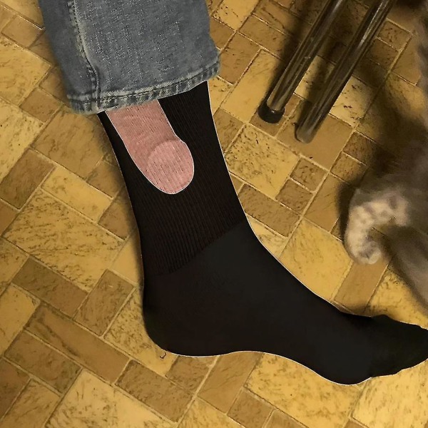 Uutuussukat Paljastetut Naiset Mies Uutuus Hauskat Sukat Musta Black