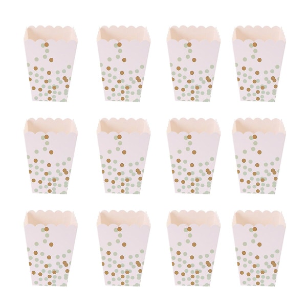 24st Kreativa färgglada popcornlådor Polka Dot Printing Party Treat Box Snack Container Party Supplies För Födelsedag Bröllop7.5X7.5X10.7cm 7.5X7.5X10.7cm