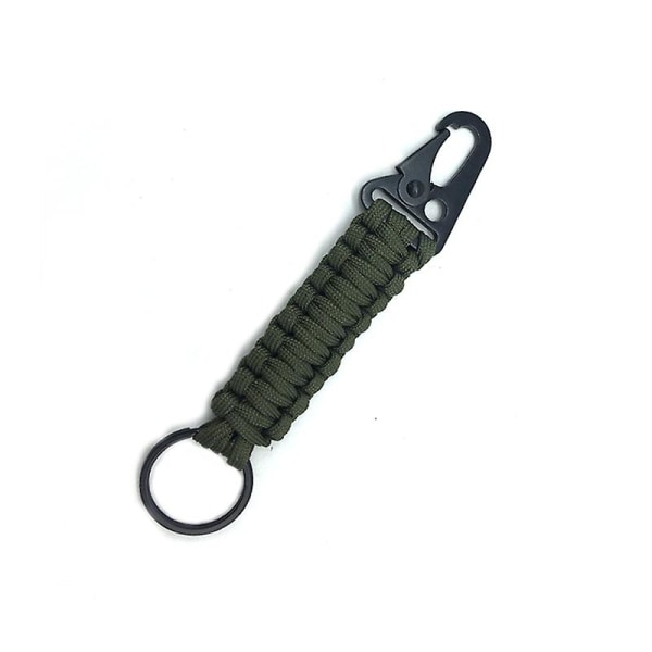 Seven Core Paraply Rope Carabiner Survival Keychain Outdoor Handvävd Eagle Mouth Spänne Nyckelring, Army Green, 14 cm (1 st)