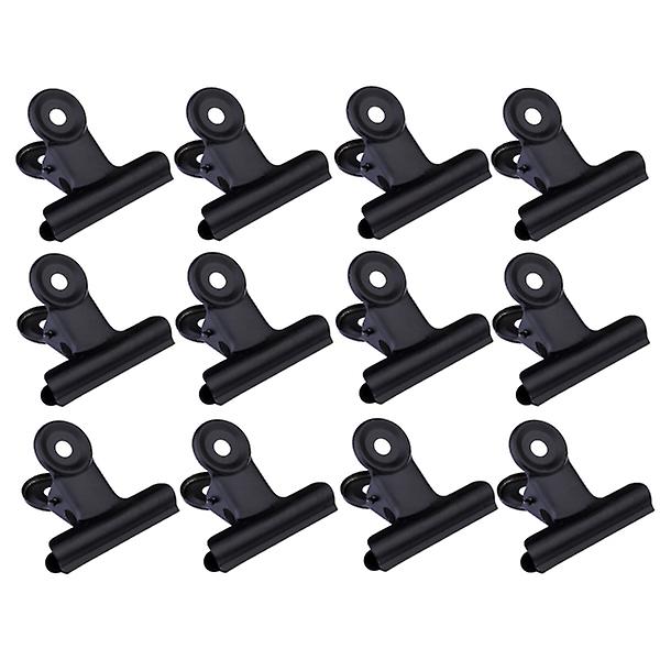 30 st Musiknotpappersklämmor Dokumentklämmor Pappersklämmor Fotoklämmor Kontorsklipp Metallgångjärnsklämmor Black 2.2*2.2cm