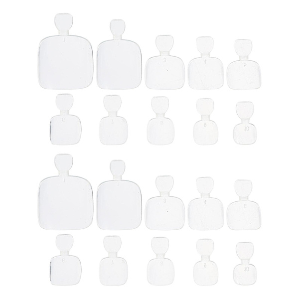 500 stk. Neglepynt Falske Tånegletips Falske Akrylnegle Falske Tånegle Transparent 2,3x1,7cm Transparent 2.3x1.7cm