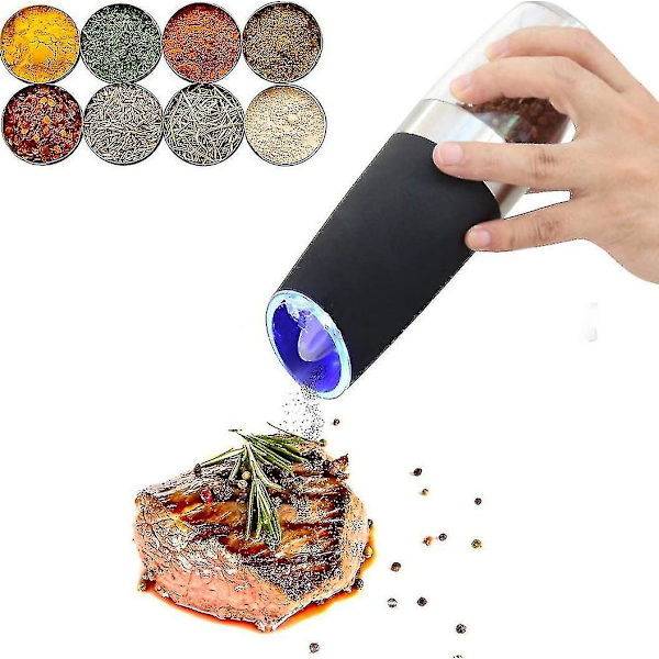 1 stk. Elektrisk salt- og pepperkvern med tyngdekraft, batteridrevet salt- og pepperkvern