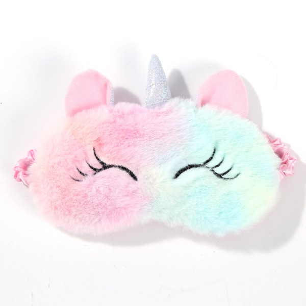 Plys Blødt Søvnmaske, Sød Fluffy Unicorn Øjenmaske, Børne Søvnmaske til Rejser Børn Voksne (3 stk)