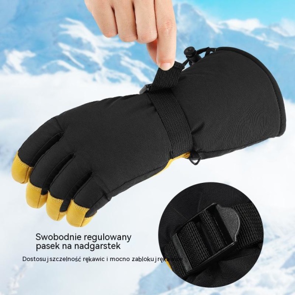 (XXL)Vattentäta skidhandskar Vindtäta utomhussnöhandskar Tjocka mjuka fleecefodrade handskar för