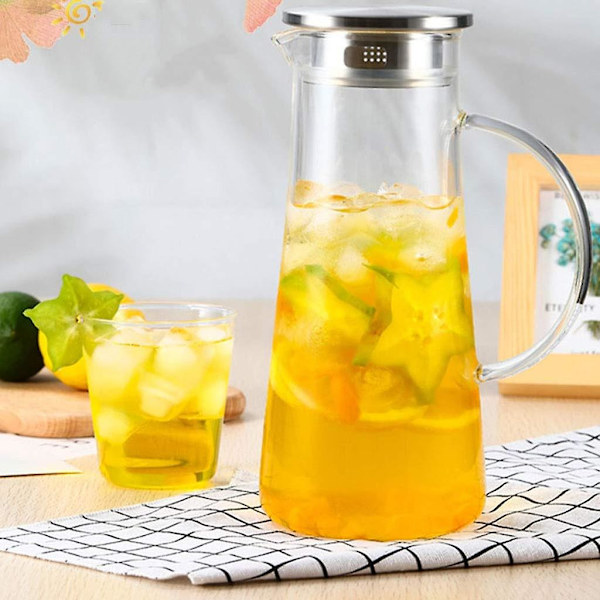 Kold Kande Transparent Glas Glas Kande Hjem Eksplosion Stor Kapacitet Juicekande Citron Kande (farve: Klar, Størrelse: 11.511.524.5cm)