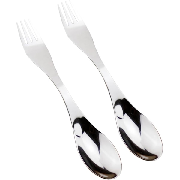 4 stk Campingsskjeer Gaffel Camping Spork Middaggaffel Metall Serveringsskjeer Metall Spork Camping Bestikk Rustfritt