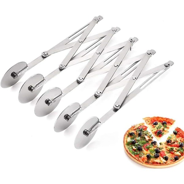 Dej Cutter, Pizzaskærer Rustfrit Stål 5 Hjul Justerbar Kagedeler Pizzaskærer Fremstillet Af Rustfrit Stål