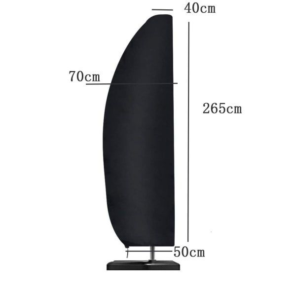 Parasolbetræk passer til udendørs parasoller - Vandafvisende cantilever offset parasolbetræk med robust lynlås - Holdbart hængende bananformet parasolbetræk