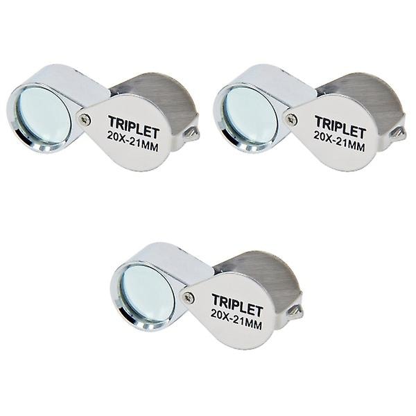 3 stk. Lommestørrelse Oplyst Forstørrelsesglas Juvel Loupe Med 20x Forstørrelse Til Fin Kunstinspektion/ S 3pcs