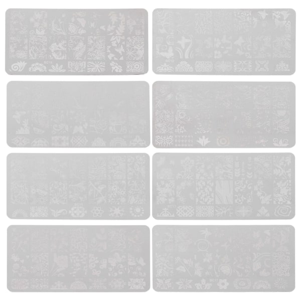 8 Pcs Nail Kits Nail Art Stencils Stamping Set Nail Stamping Template Manicure Stamping Kit Nail Sta