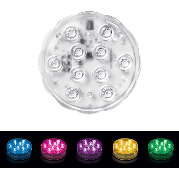 SpotGlo Vandtætte LED-lys med Fjernbetjening RGB Skiftende LED-lys Batteridrevet til Dam Pool Springvand Akvarium