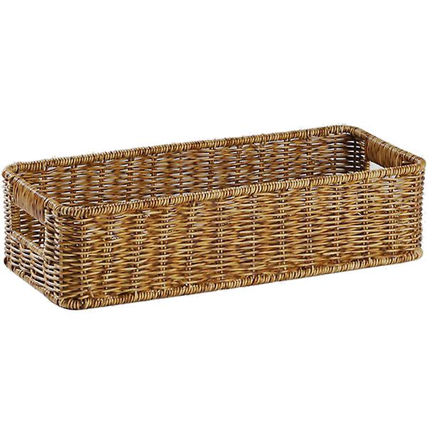 Flettet Kurv Imitation Rattan Skrivebords Opbevaringskurv Diverse Opbevaringskurv 35.5X15.5X9CM 35.5X15.5X9CM