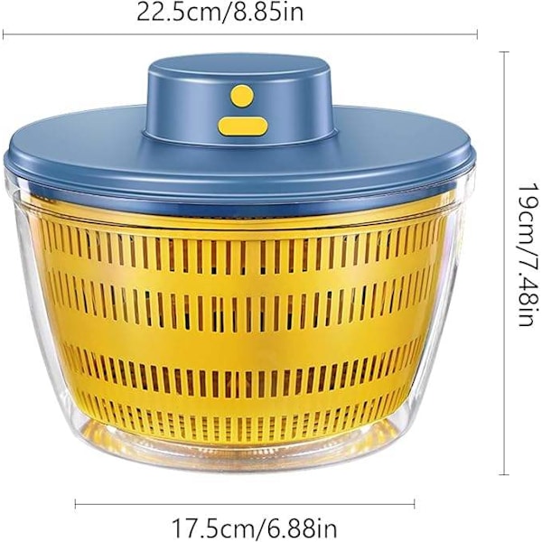 Grönsaksrengörare Torktumlare 4L Stor Kapacitet Frukt Grönsakssil Spinner, USB Elektrisk Sallad Salladssnurra*ryy