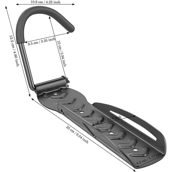 Veggmontert sykkelstativ, [2 stk] Heavy Duty Garasjeoppbevaring Utility Hooks, Vertikal Hitch med sklisikker gummibånd, Enkel å feste/løsne, Støtter 30 kg