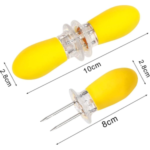 10 st Corn Cob-hållare i rostfritt stål med spett