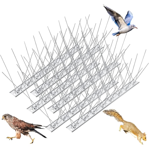 Sopii pienille linnuille ja kyyhkyille, 25CM (15 sarjaa 30 piikkiä)/14 lintua estävää aitaa, pesän ja linnun ulosteen estäviä piikkejä, karkottaa
