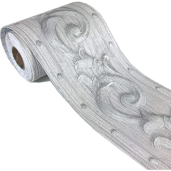 Elegant Grå Blommig Listtapet Peel & Stick Hem Tak Dekorativ Present