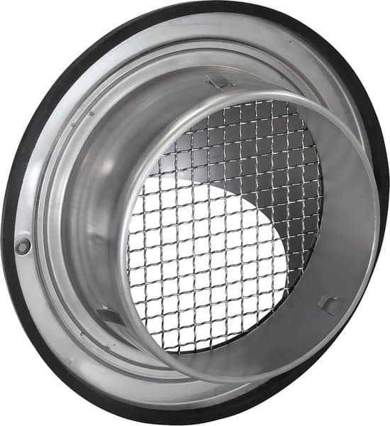 AIRACE Rund Vægventilationsdæksel 180mm Rustfrit Stål Kuppel Udendørs Luftventil med Net til Emhætte Tørretumbler og Ventilation