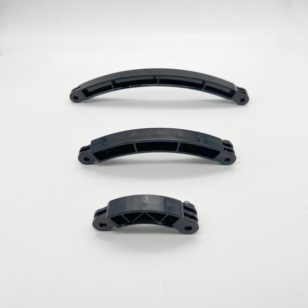 3-in-1 muovinen kypärä kaareva kaareva jatkevarren kiinnityssarja, joka on yhteensopiva muiden toimintakameroiden kanssa (3 kpl, musta)